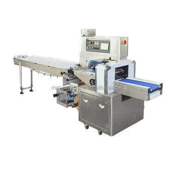 Easy operation 3 servo motor pillow packing machine for bread packages horizontal film roll packaging machine