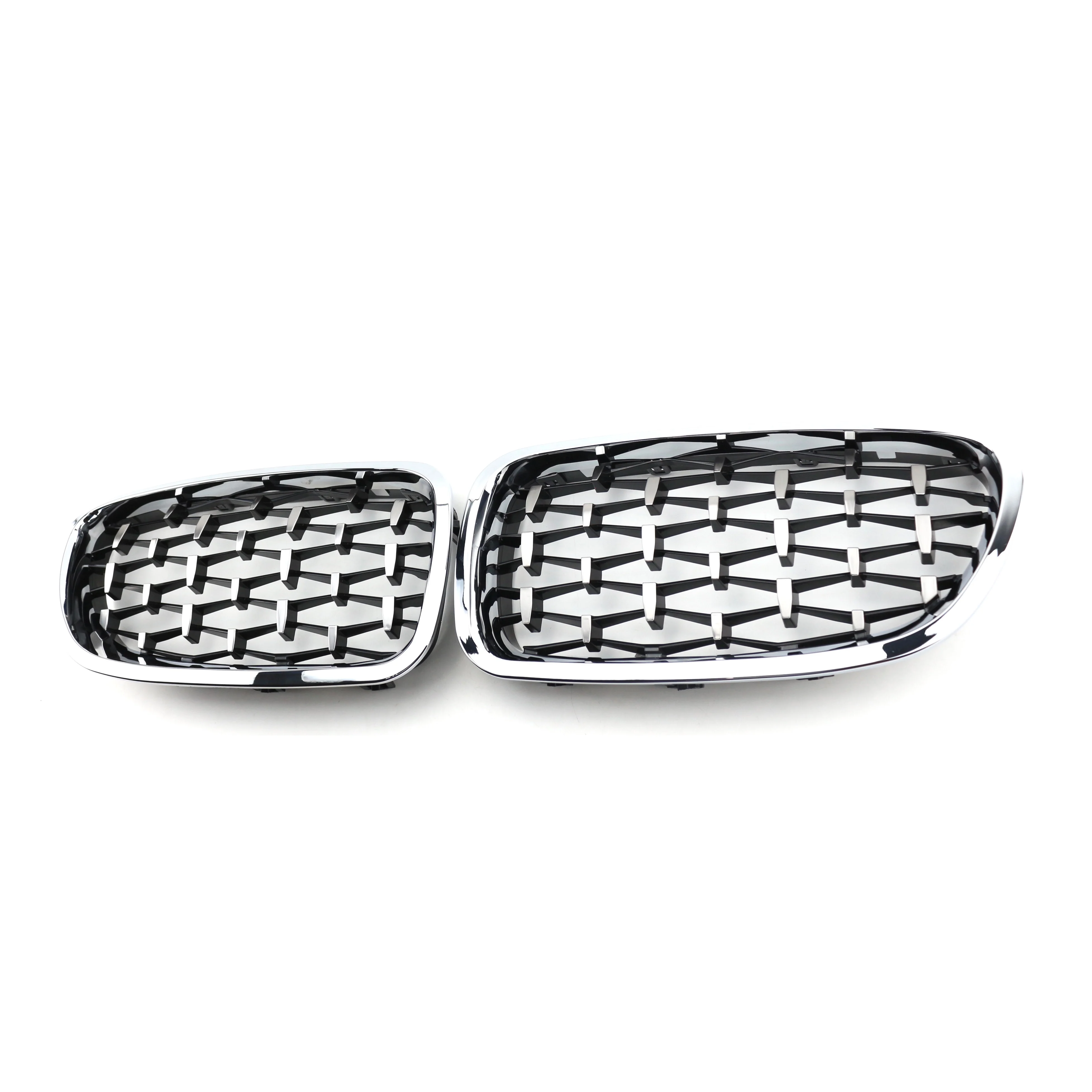 Car Front Bumper Grill Mesh Abs Diamond Grille Silvery Front Grill For