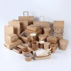 Packaging Food For Disposable Custom Printed Kraft Paper Packaging Container Lunch Food Paper Box For Food