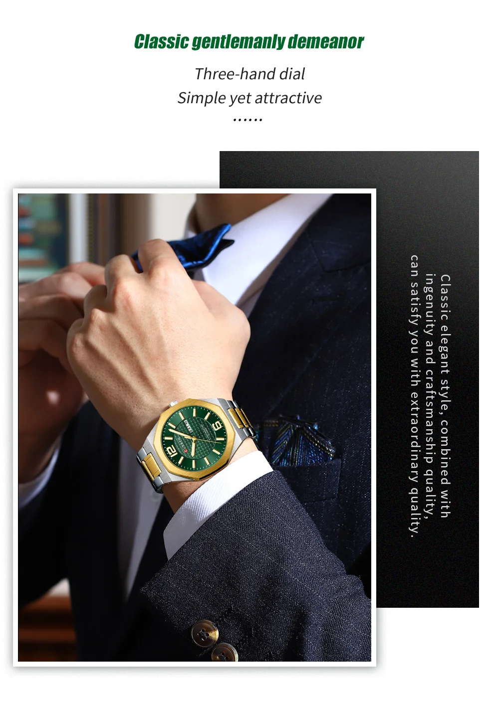 Curren 8476 Men's Watch Waterproof Quartz Steel Band Watch Business Casual Luminous Wristwatch