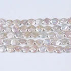 6mm Pearl 6mm 6mm Freshwater Pearls 6mm Baroque Coin Shape White Cultured Freshwater Real Pearl