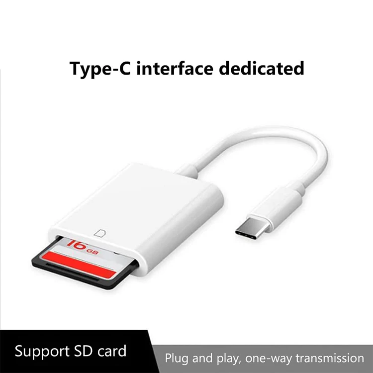 Factory Ultra Low Price Portable Type C Usb C Sd Card Reader White Mobile Phone Sd Card Reader