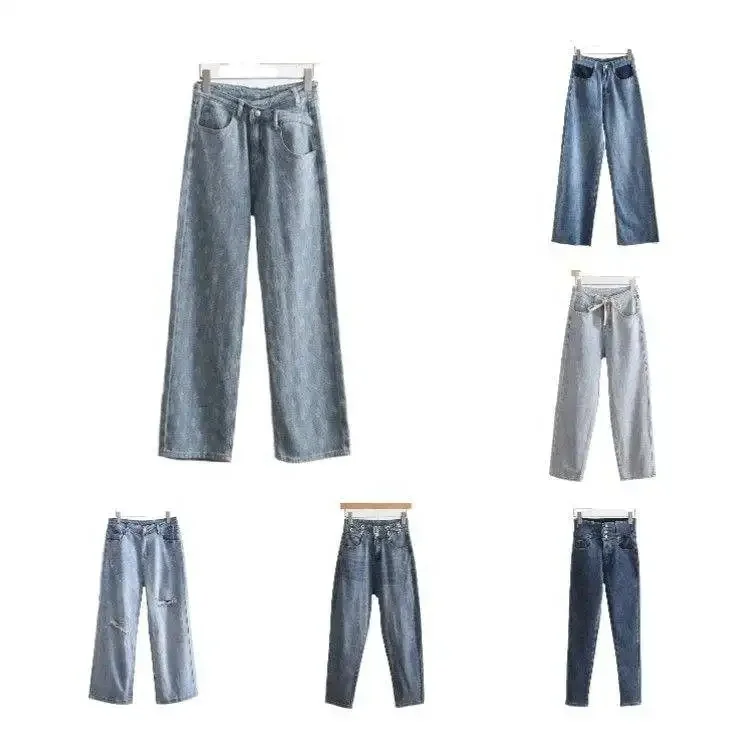 Casual Wide Leg Pants Woman High Waist Loose Straight Denim Pant Oversize Long Trousers Women Wide Leg Jeans