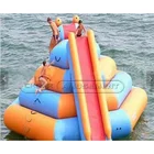 Island Inflatable Floating Slide Cheer Amusement Giant Pool Slide Inflatable Floating Island On Water