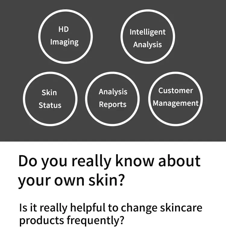 Professional Skin Analysis Machine AI 3D Facial Skin Scanner for Sale 7 Upgrade your consultation accuracy with our AI Skin Analysis Machine. Featuring 3D imaging, multi-spectrum detection, and intelligent reports for dermatology clinics, med spas, and aesthetic centers. Professional Skin Analysis Machine AI 3D Facial Skin Scanner for Sale