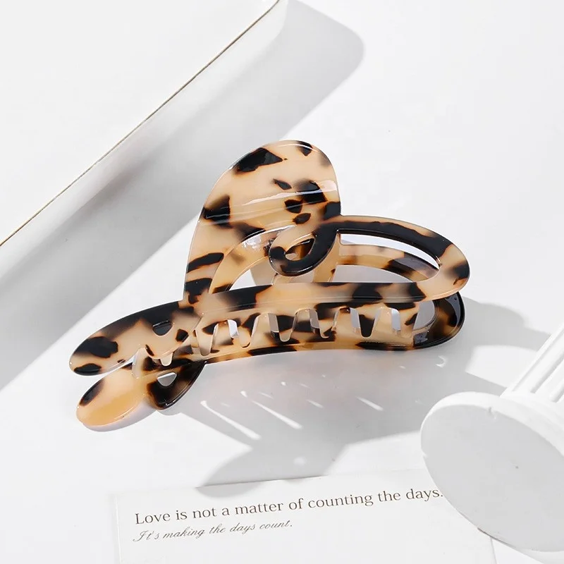 Summer new large acetic acid clip love sweet fashion all-match female shark clip high quality hair accessories