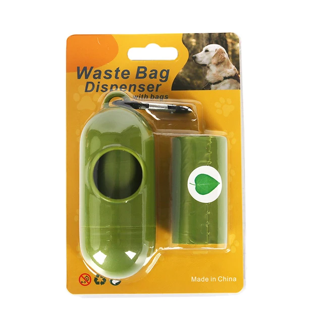 custom logo OEM eco-friendly pet cleaning product accessories dog poop bag carrier pill shape pet bag dispenser with clip