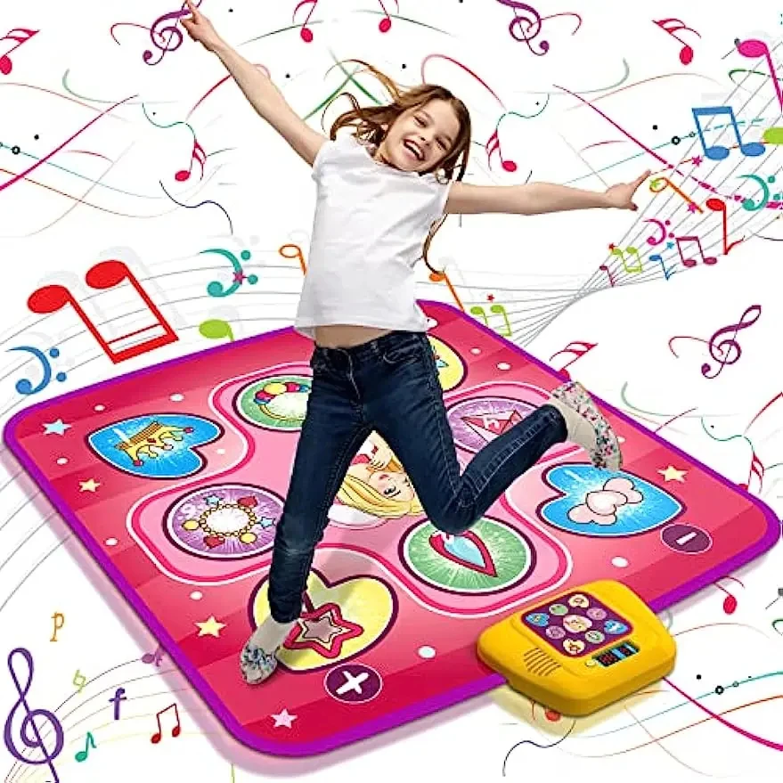 Kids Dance Pad Light Up Electronic Dance Mat Play Musical Carpet Toys Children's Music Dance Mats