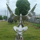 Carved Modern Good Quality Hand Carved Abstract Stainless Steel Flying Bird Sculpture For Garden Decoration