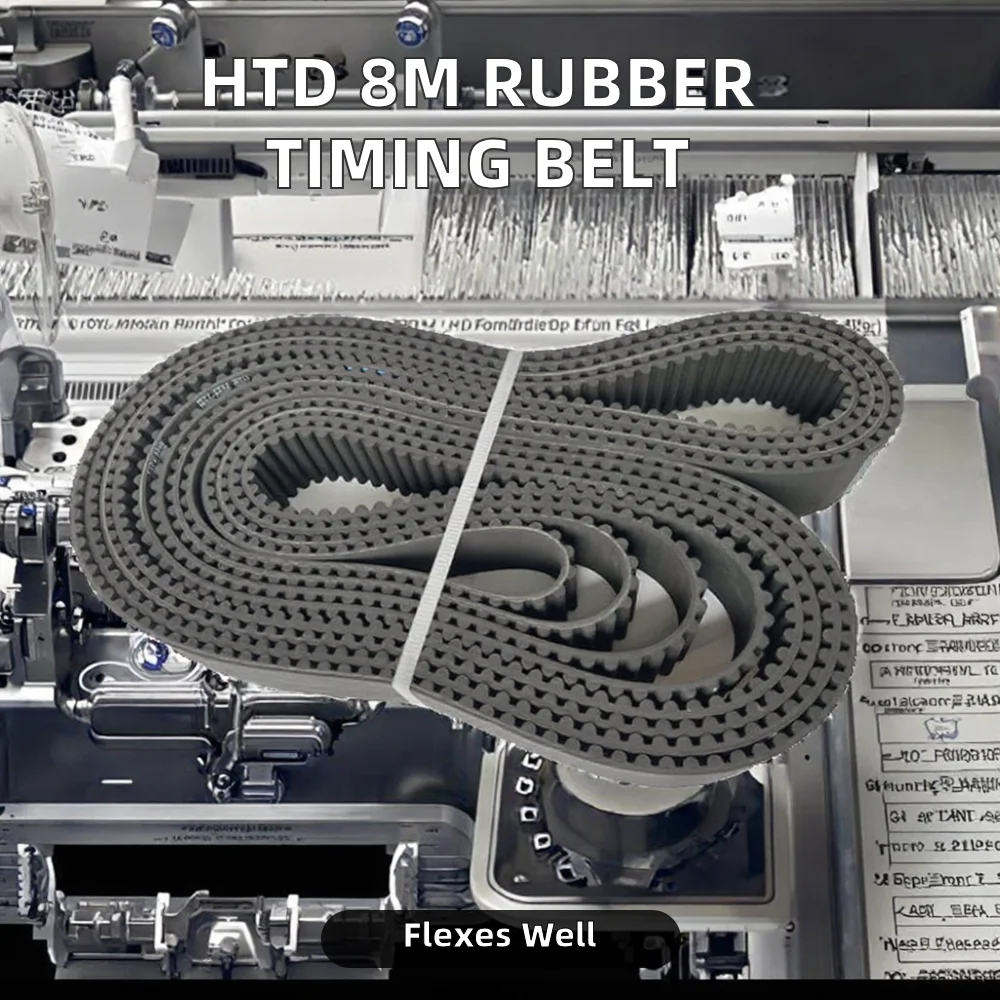 Single Side Teeth HTD 8M Open Packaging Machine V-Belt Natural Rubber Material Timing Belt Customizable OEM for Printing Shops manufacture