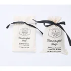Jewelry Bracelet Gift Storage Pouch Custom Logo Printed Black Drawstring Organic Cotton Grocery Bag