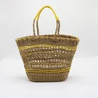 Straw Bag Bohemian Women Fashion Handmade Handbag Bucket Summer Beach Bag Hollow Out