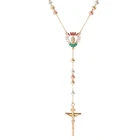 Rosary Gold 6mm Rosary Bead 14k Gold Catholic Rosaries Necklace Guadalupe