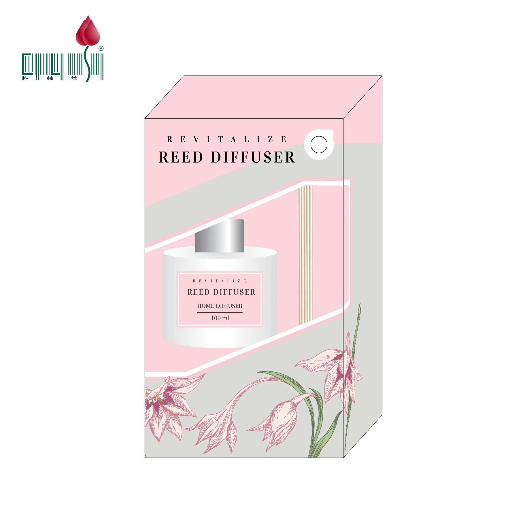 glass bottle home room scent fragrance reed diffuser gift set -