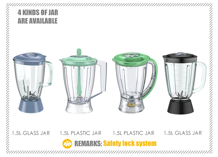 Liquidificador de mesa com base de aço inoxidável, jarra de vidro, liquidificador de frutas, liquidificador de suco