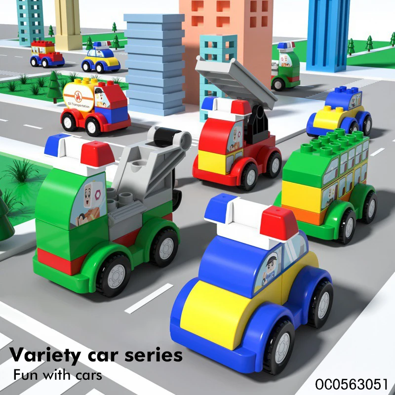 Wholesale price 54PCS educational big piece plastic building blocks car for kids