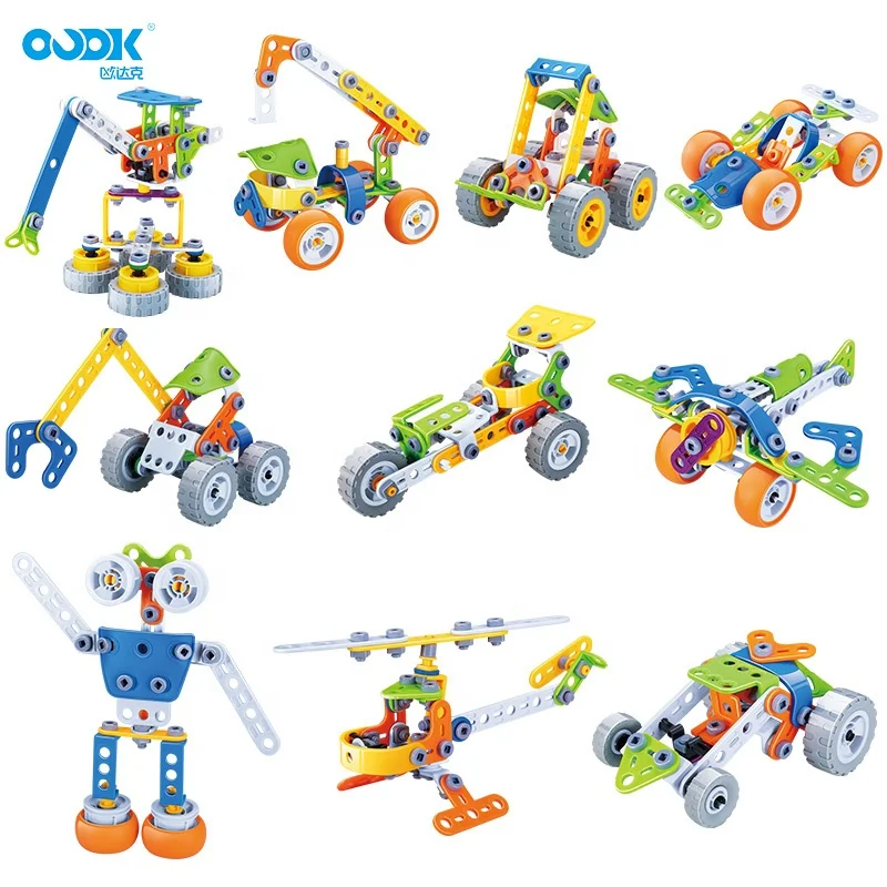 Blocks Model Toy Car Educational Children Assembled DIY Disassembling 