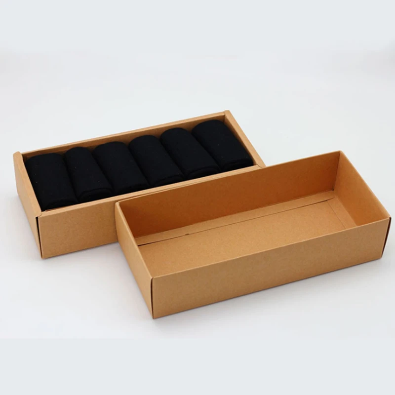 Customized Printing Recycled Kraft Paper Socks Packaging Box with MOQ 500pcs