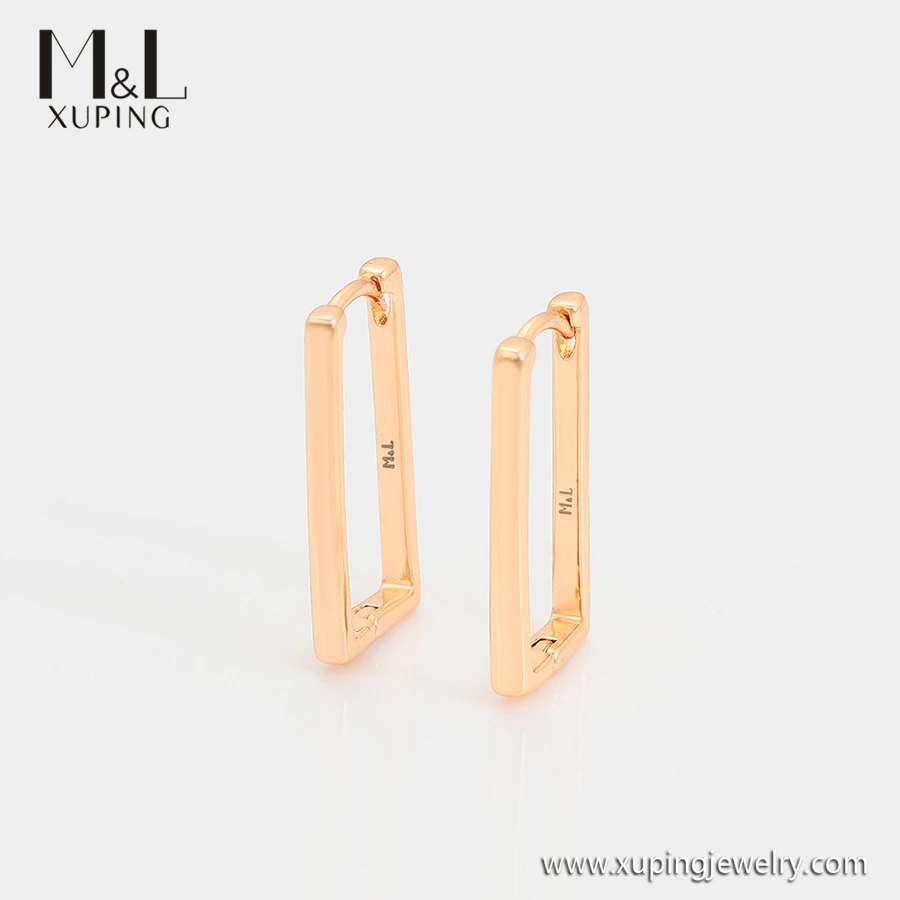 ML38229 XUPING ML Store Cheap price dollar jewelry mexican style 18K gold color Simple plain surface polishing Hoop earrings