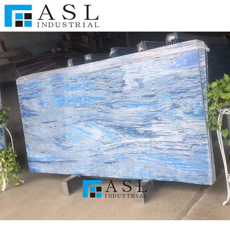 Dark Blue Marble Stone Extreme Ocean Blue Marble Flooring Tiles