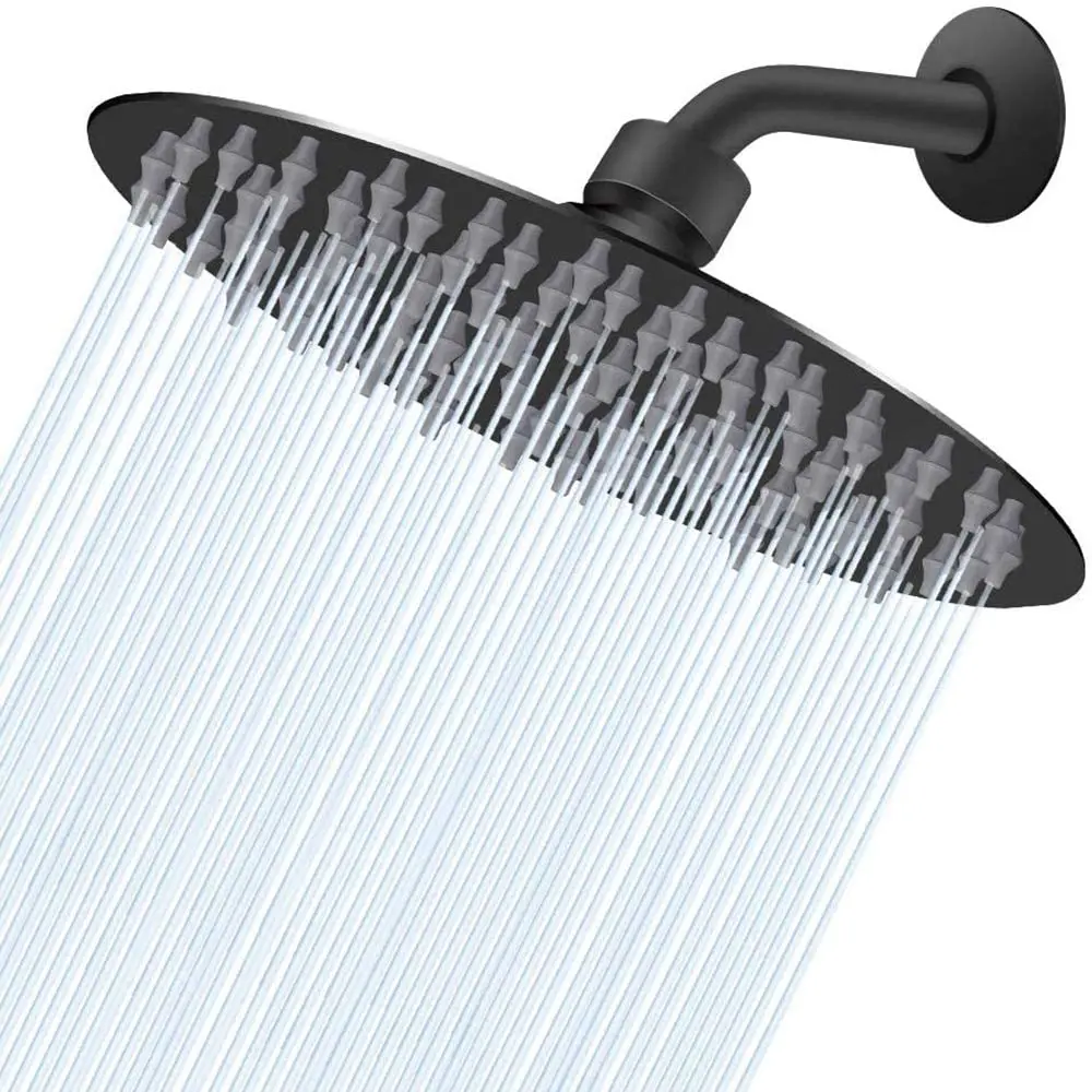 Luxury Round Rain Shower Head Large Stainless Steel High Pressure Shower 8 INCH 