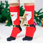 Pattern Socks Cozy Knitted Santa Claus Pattern Socks Crew Red Boy Kids Warm Cotton Custom Christmas Mens Socks