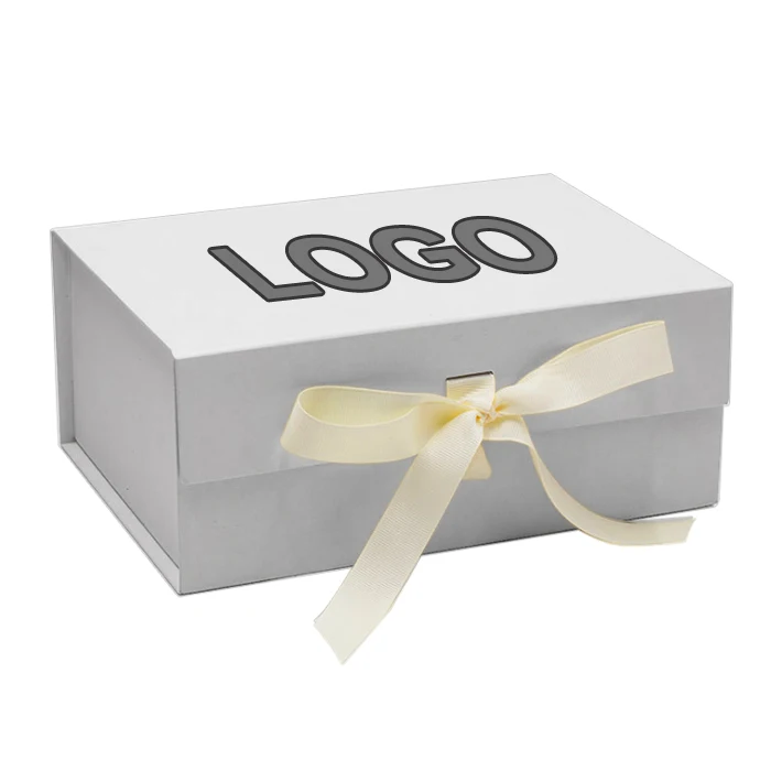 Customizable Ribbon Folding Cardboard Magnetic Gift Box with Recycled Materials for Craft and Gifts