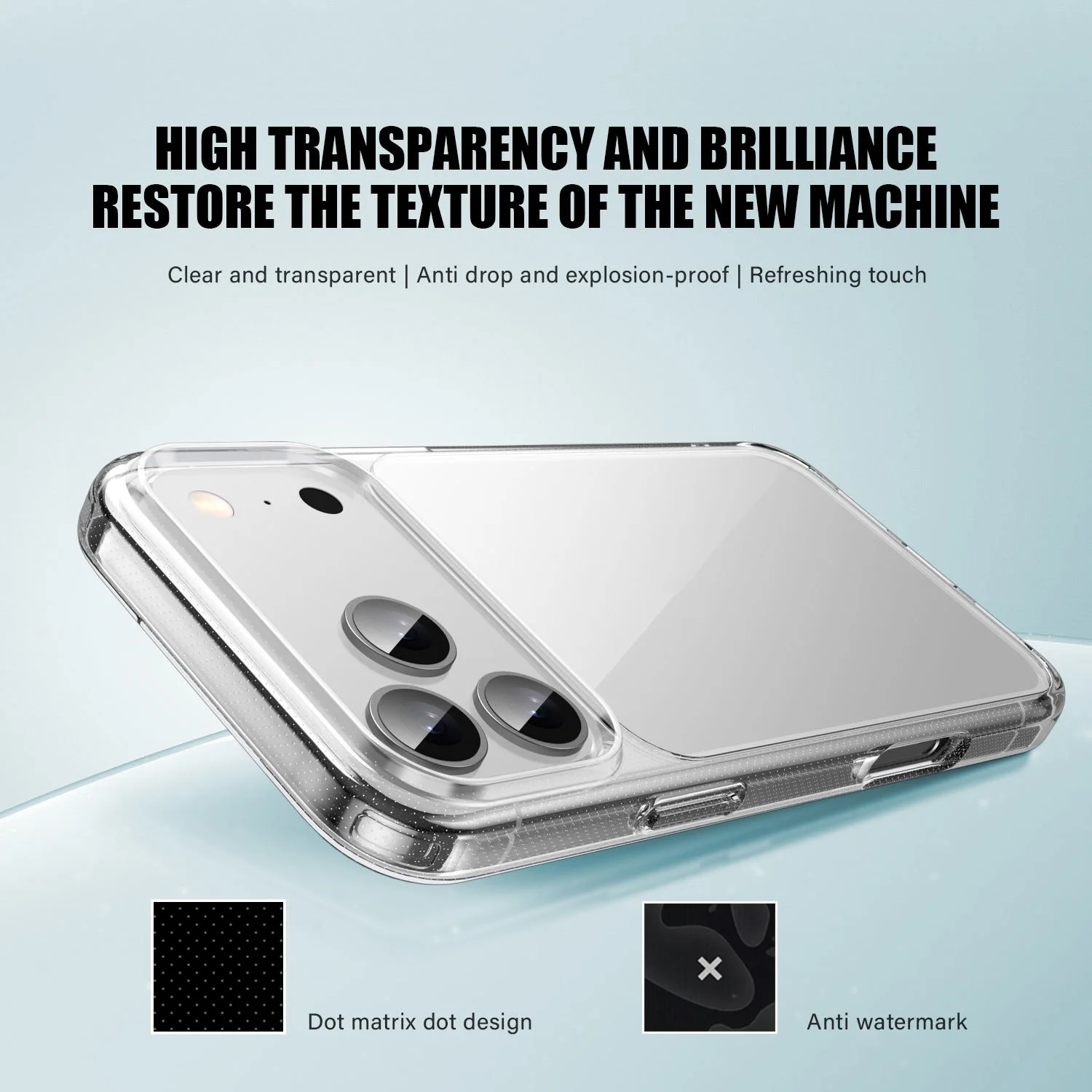 product new high crystal clear hard pc tpu hybrid mobile phone case for iphone 17 air transparent shockproof for iphone 15 16 17 pro max-3