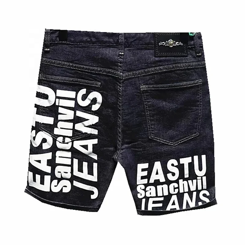 Wholesale Customized Men Zipper Fly Loose Fit 100%Cotton Denim Pants Baggy Jorts Skate Jeans Shorts