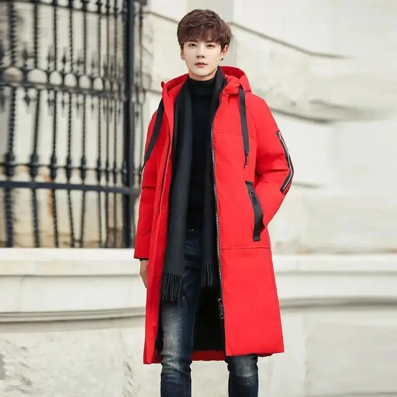 Men's Hooded Winter Coat Warm Puffer Jacket Thicken Cotton Coat with Removable Hood