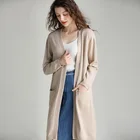 Sweater 2021 Autumn New Style Casual Soft Ladies Sweater Oversized Long Sleeve Pocket Knitted Long Cardigans For Women
