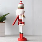 Craft Factory Wholesale High Quality 30cm Custom Wooden Nutcracker Christmas Ornament Craft