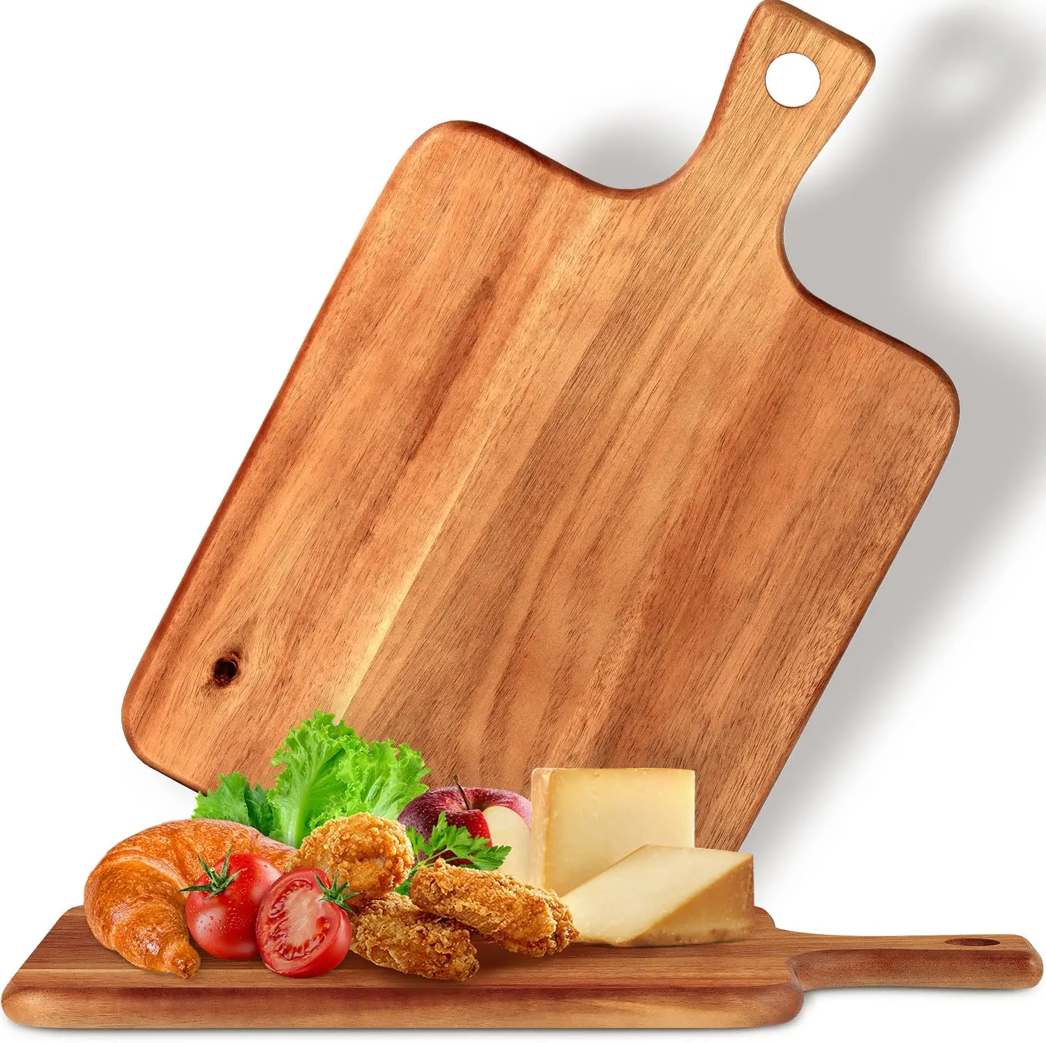 product natural acacia wood pizza peel wooden pizza paddle large pizza board with handle-4