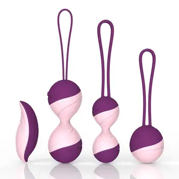 Y.Love Top Double Color Pelvic Floor Exercise-Food Grade Silicone 2 in 1 Kegel Balls Kit for Recover Postpartum Vagina & Couple