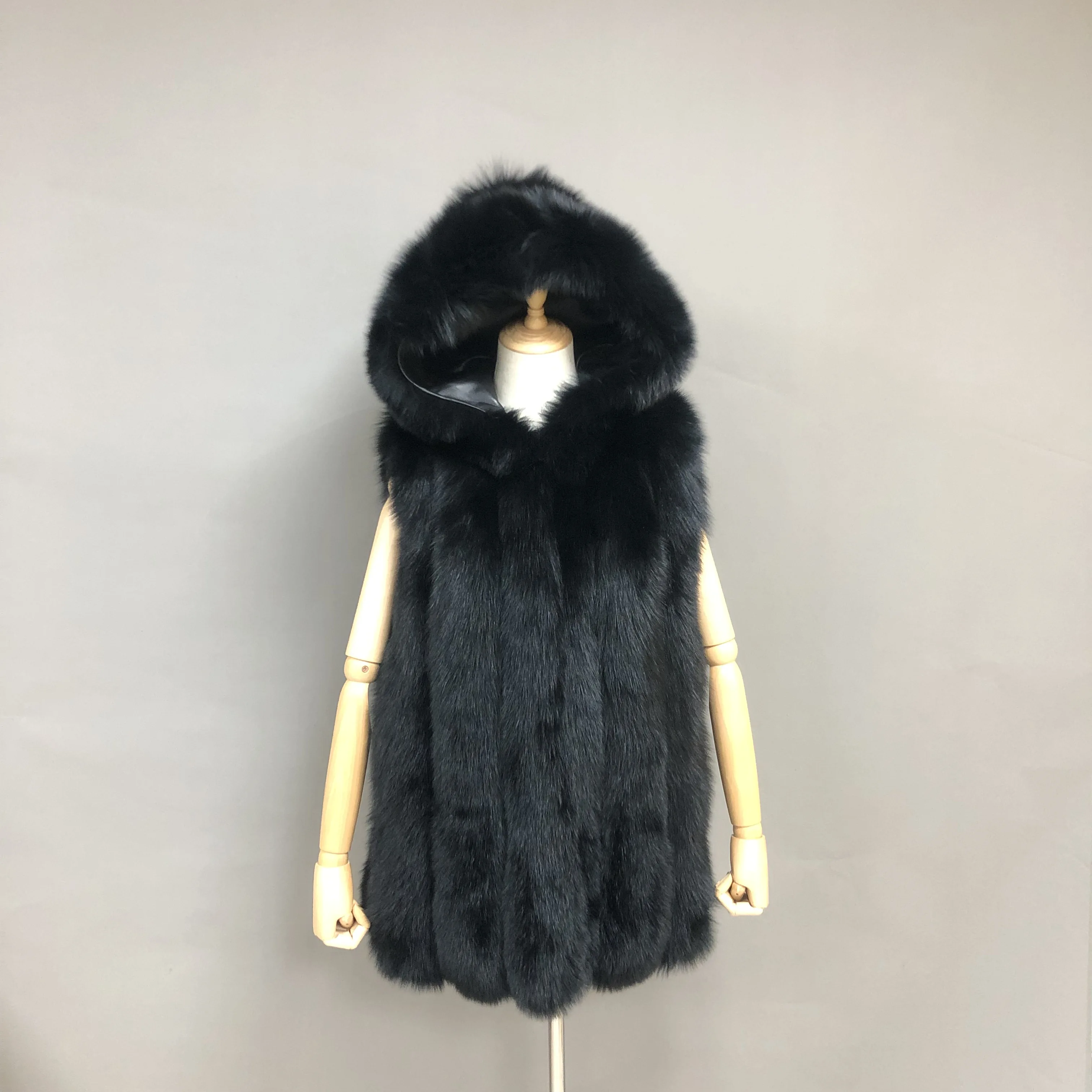 Fox Fur Vest With Hood,Winter Vest Fur 