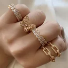 Cubic Zirconia Cubic Ring Oval Shape 14k 18k Vintage Cubic Zirconia Baguette Women CZ Ring