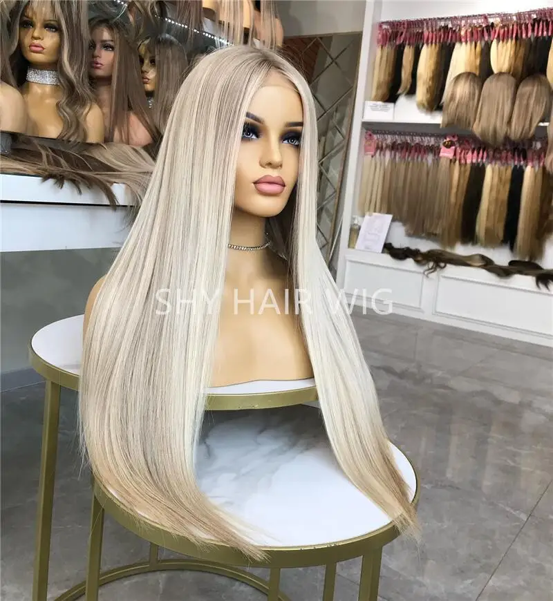 Durable Silk Top Unprocessed Platinum Blonde Brazilian Lace Wig