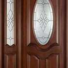 Wood Door Hot Sale Mahogany Solid Wood Traditional Design Entry Door With Decorative Glass