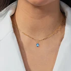 Tear Necklace 2021 ROXI 2021 New Arrival 18k Jewelry Gold Tear Drop Fine Chain Necklace Jewelry Women