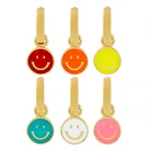 Huggie Cute Jewelry Gold Vermeil 925 Silver Enamel Smiley Face Huggie Earring