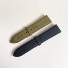 Leather Watch High-quality Custom Comfortable Army Green Navy Blue Sailcloth Fabric Leather Watch Band 18 20 22 24mm