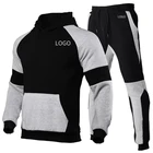 Hoodie New Fashion Style Patchwork Color Men's Sports Sweatshirt Matching Hoodie Set