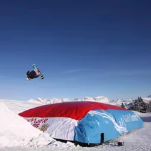 customized size big inflatable snowboard air bag skiing jump inflatable air bag jump for sale
