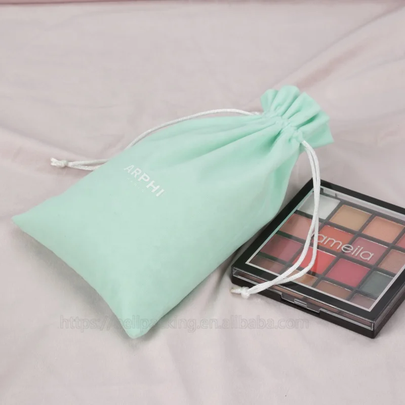 Custom Drawstring Velvet Cosmetic Bag Makeup