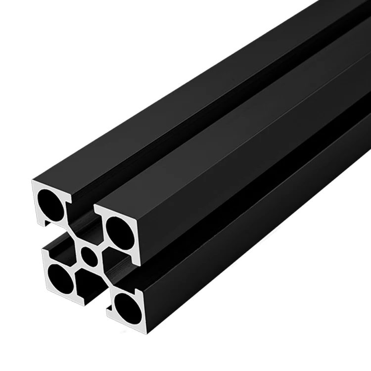 Industrial Extruded Black Aluminum Profile 3030 Aluminum Alloy Profile 3030 Equipment Frame Profile manufacture