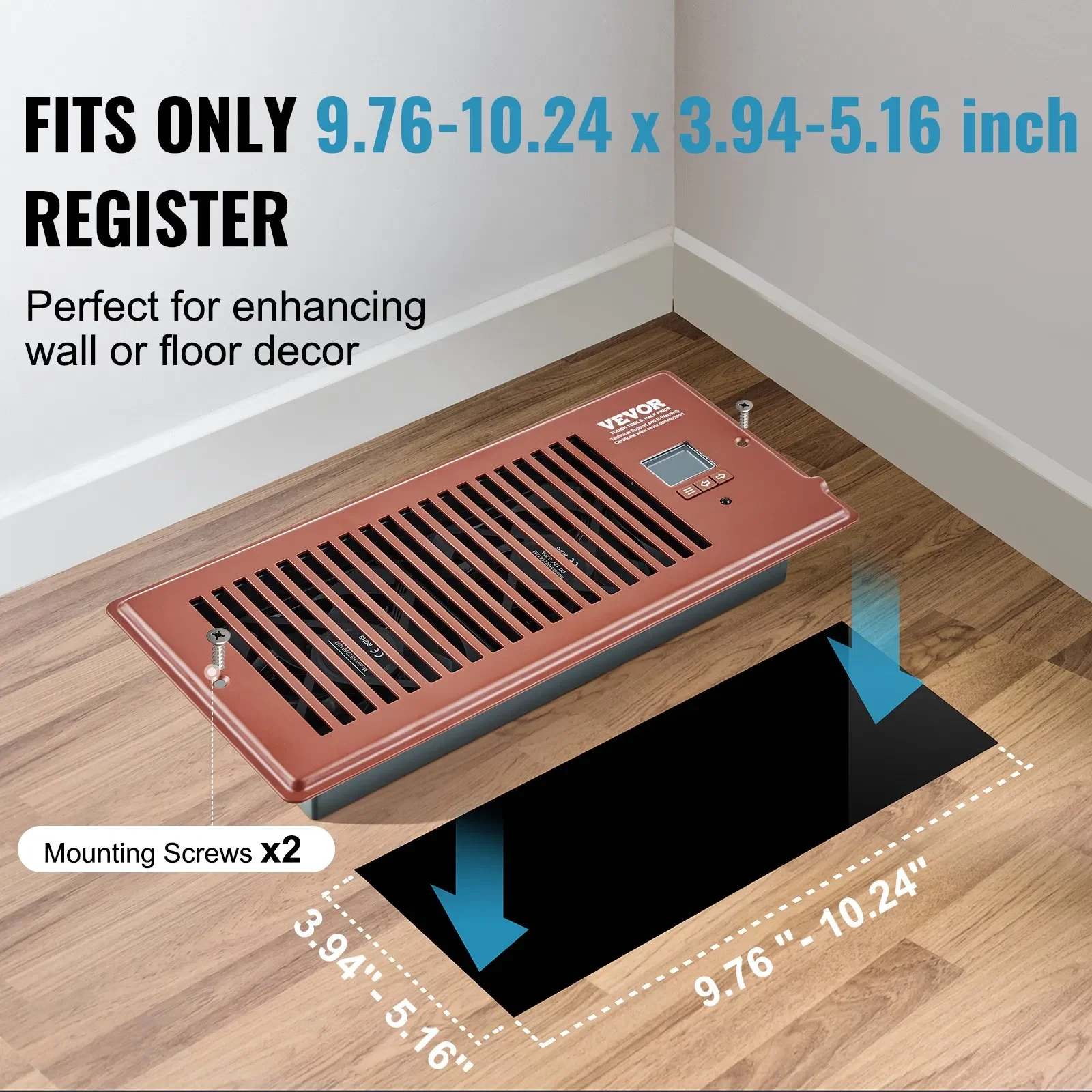 Vevor Register Booster Fan, 4', 10' - detail 14