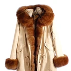 Women Jacket Custom Wholesale Fashion Clothes Women Real Fur Jacket Parka Europe Style Coat Hoody