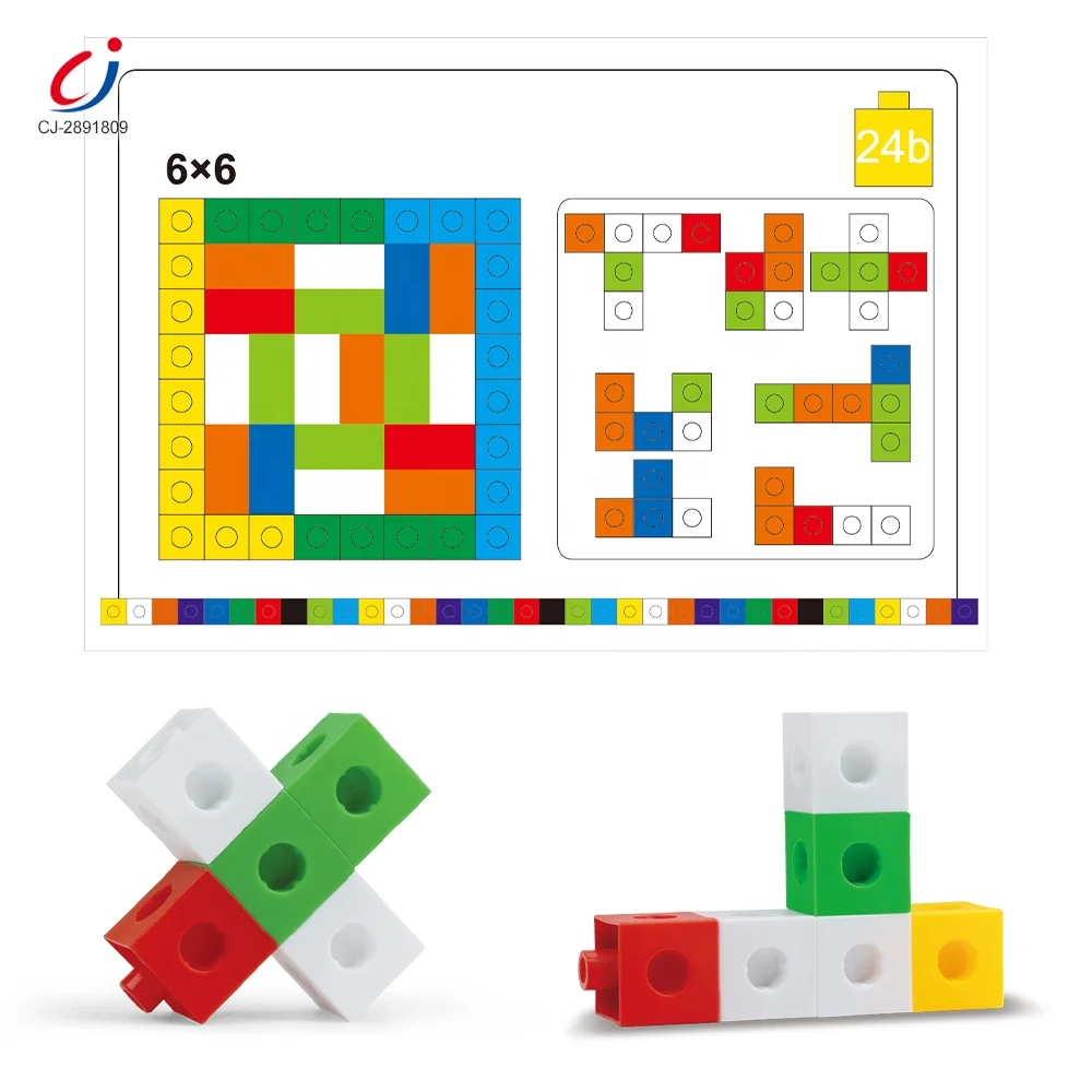 Chengji hot sellers early education toy counting cubes snap block intelligent diy plastic educational cube block toys