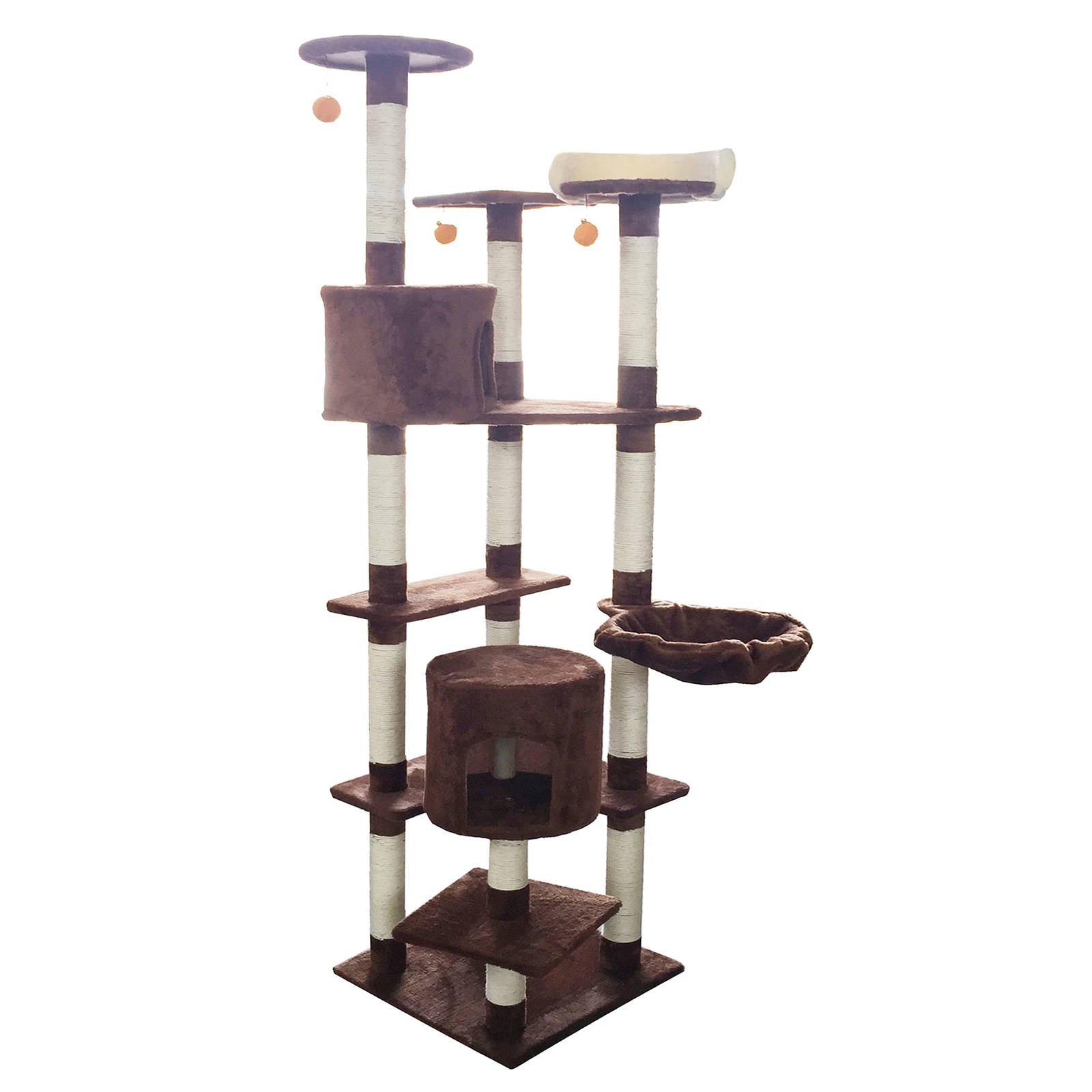 Wholesale Custom Cat Tree House with Scratching Indoor Cat Furniture Kittens Cat Tower with Soft Plush Perch Scratcher Posts