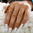 Ring Zircon Ring JZ036 Amazon Hot Selling Exquisite And Fashionable Zircon 8-piece Ring Set